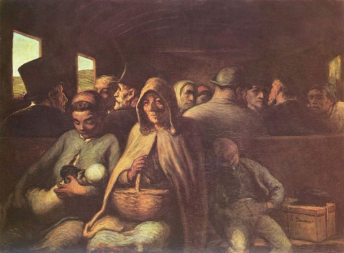Honore Daumier; Third Class Carriage. Oil on canvas, about 1863-65