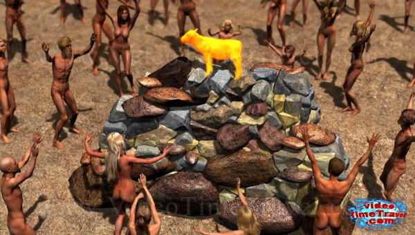Dancing around the golden calf naked in Exodus 32