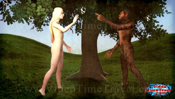 Serpent and Eve in the garden in Eden